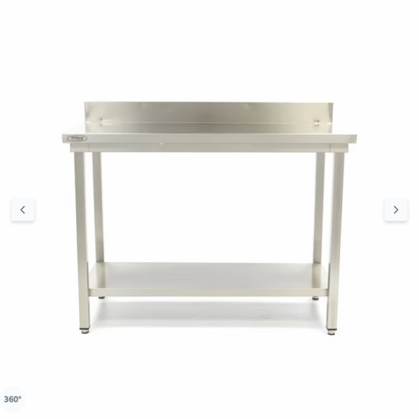  Τραπέζι από ανοξείδωτο χάλυβα με πλάτη - 160 x 70cm - Ρυθμιζόμενο ύψος